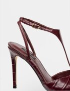 NINE WEST Обувки от еко кожа с ток стилето Бордо