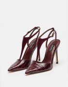 NINE WEST Обувки от еко кожа с ток стилето Бордо