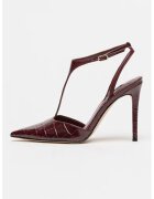 NINE WEST Обувки от еко кожа с ток стилето - Бордо