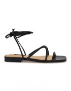 NINE WEST Равни сандали Mikila от еко кожа с квадратен връх - Черен