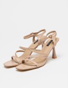 NINE WEST Сандали Indora от еко кожа Тъмнобежово