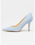 NINE WEST Велурени обувки Gemmha с остър връх - Светлосин