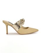 NINE WEST Заострени обувки Demmure с декоративна панделка - Златист/Камел