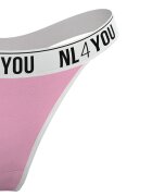 NL4YOU Бикини с памук с лого на талията Бял/Розово