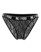 NL4YOU Бикини тип бразилиана с лого Черен