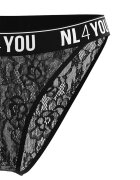 NL4YOU Бикини тип бразилиана с лого Черен
