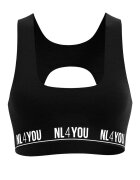 NL4YOU Бюстие All Black с гол гръб Черен