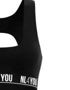 NL4YOU Бюстие All Black с гол гръб Черен
