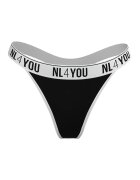 NL4YOU Танга с лого Бял/Черен