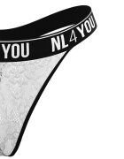 NL4YOU Танга с лого Бял/Черен