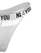 NL4YOU Танга с лого Бял/Черен