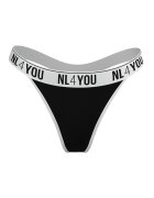 NL4YOU Танга с лого Бял/Черен
