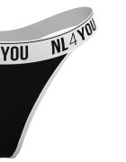 NL4YOU Танга с лого Бял/Черен