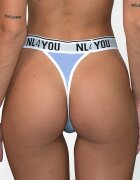 NL4YOU Танга с лого Бял/Лилав