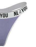 NL4YOU Танга с лого Бял/Лилав