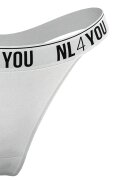 NL4YOU Танга с лого Черен/Бял