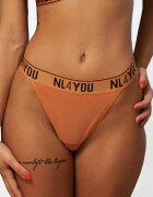 NL4YOU Танга с лого Черен/Персийски портокал