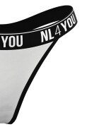 NL4YOU Танга с памук с лого Бял/Черен