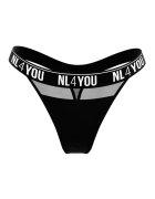 NL4YOU Танга с памук с лого Черен