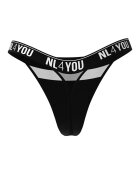 NL4YOU Танга с памук с лого Черен