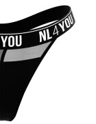 NL4YOU Танга с памук с лого Черен
