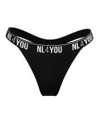 NL4YOU Танга с памук с лого Черен