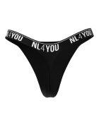 NL4YOU Танга с памук с лого Черен