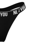 NL4YOU Танга с памук с лого Черен