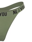 NL4YOU Танга с памук с лого Черен/Каки