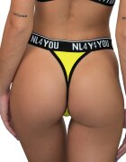 NL4YOU Танга с памук с лого Черен/Жълт