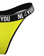 NL4YOU Танга с памук с лого Черен/Жълт