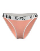 NL4YOU Танга с памук с лого на талията Бял Праскова XS
