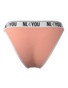 NL4YOU Танга с памук с лого на талията Бял Праскова XS
