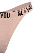 NL4YOU Танга с памук с лого Сиво-кафяв