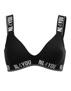 NL4YOU Триъгълно бюстие All Black с памук Бял/Черен