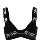 NL4YOU Триъгълно бюстие All Black с памук Бял/Черен