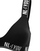 NL4YOU Триъгълно бюстие All Black с памук Бял/Черен