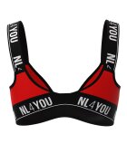 NL4YOU Триъгълно бюстие с лого Червен/Черен