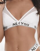 NL4YOU Триъгълно бюстие с мрежа Бял