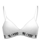NL4YOU Триъгълно бюстие с мрежа Бял