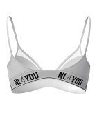 NL4YOU Триъгълно бюстие с мрежа Бял