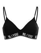 NL4YOU Триъгълно бюстие с подплънки Бял/Черен