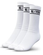 NL4YOU Унисекс дълги чорапи с лого - 3 чифта Бял
