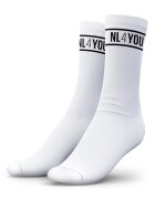 NL4YOU Унисекс дълги чорапи с лого - 3 чифта Бял