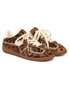 Nokwol Дамски кецове модел Leopard - естествена кожа - кафяви