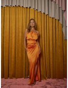 Nympha Clothing Дълга пола - Seraphine - изрязана - оранжева
