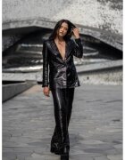 Nympha Clothing Разкроени панталони с пайети Leo - Черен