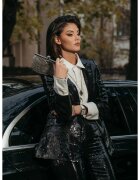 Nympha Clothing Сако с пайети и изрязани ревери Leo - Черно