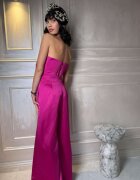 Nympha Clothing Сатенирани Панталони с Широк Крой - Фуксия