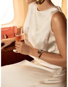 Nympha Clothing Топ кроп сатениран - Бял